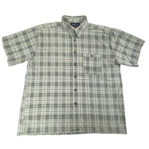 Vintage Iz It U Mens Shirt Size 2XL Plaid Button Down Short Sleeve Made in USA